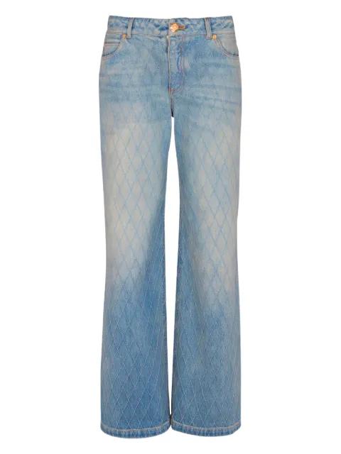 diamond-stitched denim jeans by BALMAIN