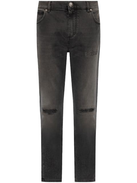 distressed finish slim-cut jeans by BALMAIN