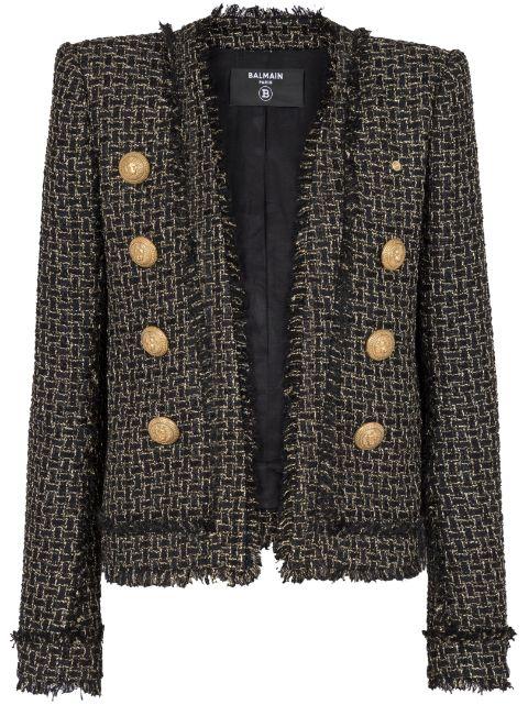 double-breasted tweed jacket by BALMAIN
