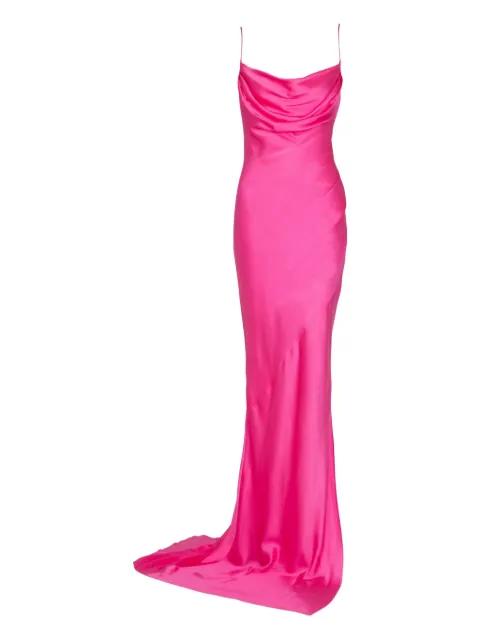draped satin gown by BALMAIN