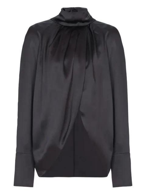 draped silk blouse by BALMAIN
