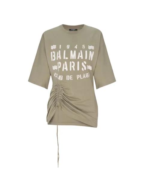 drawstring-detail T-shirt by BALMAIN
