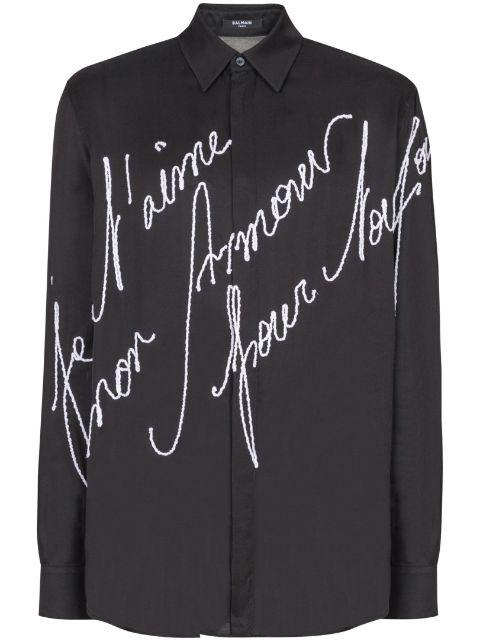 embroidered-design shirt by BALMAIN