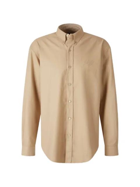 embroidered-logo button shirt by BALMAIN