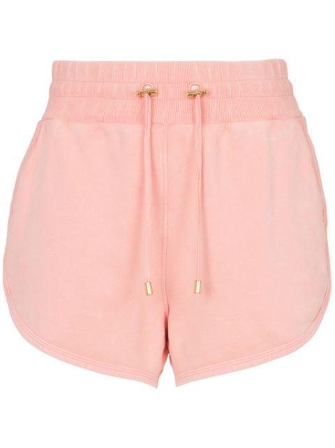 embroidered-logo cotton shorts by BALMAIN