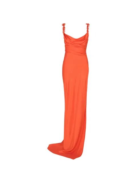 embroidered straps fluid maxi dress by BALMAIN