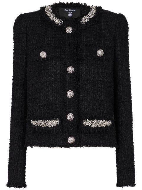 embroidered tweed jacket by BALMAIN