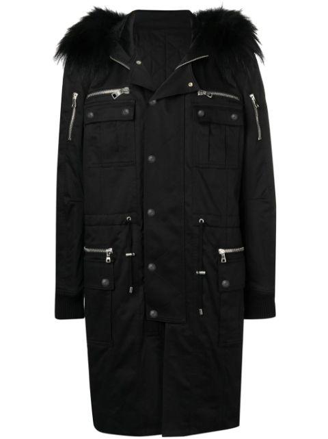faux-fur trim parka by BALMAIN