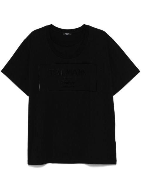 flocked-logo T-shirt by BALMAIN