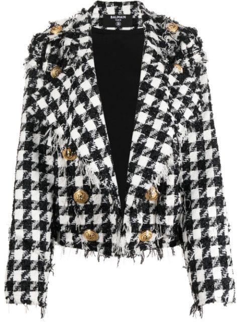 frayed tweed jacket by BALMAIN
