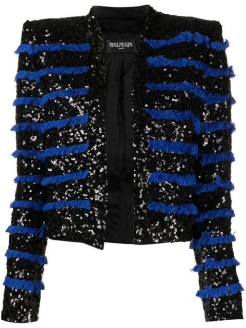 fringed sequinned jacket by BALMAIN