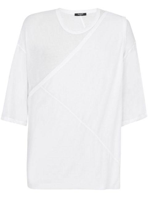 gathered-panel detail T-shirt by BALMAIN