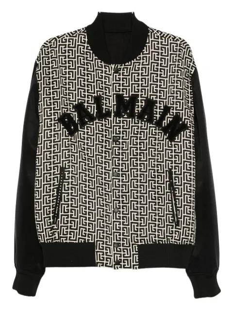 geometric-pattern bomber jacket by BALMAIN