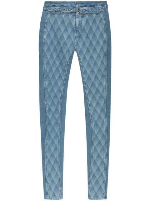 geometric-print skinny jeans by BALMAIN