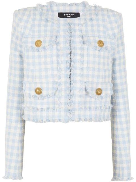 gingham tweed jacket by BALMAIN