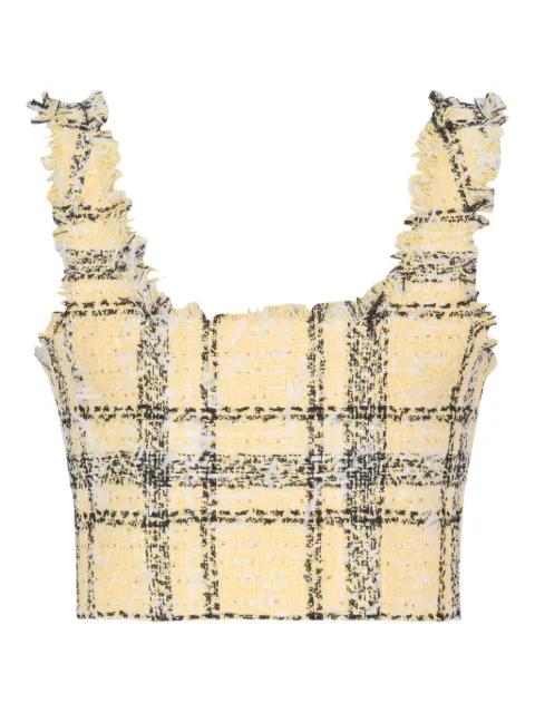 glittered tweed top by BALMAIN