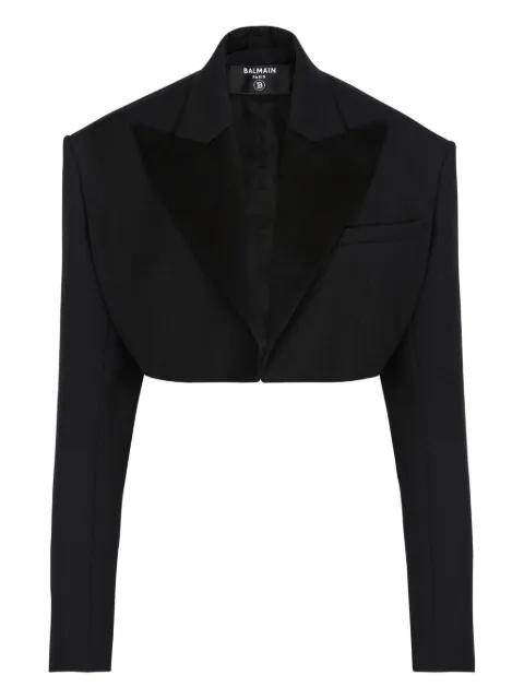 grain-de-poudre crop jacket by BALMAIN