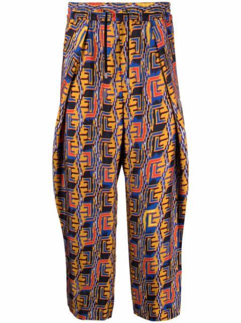 graphic-print cropped trousers by BALMAIN
