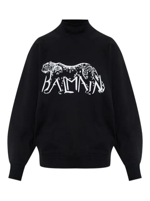 graphic-print turtleneck sweater by BALMAIN