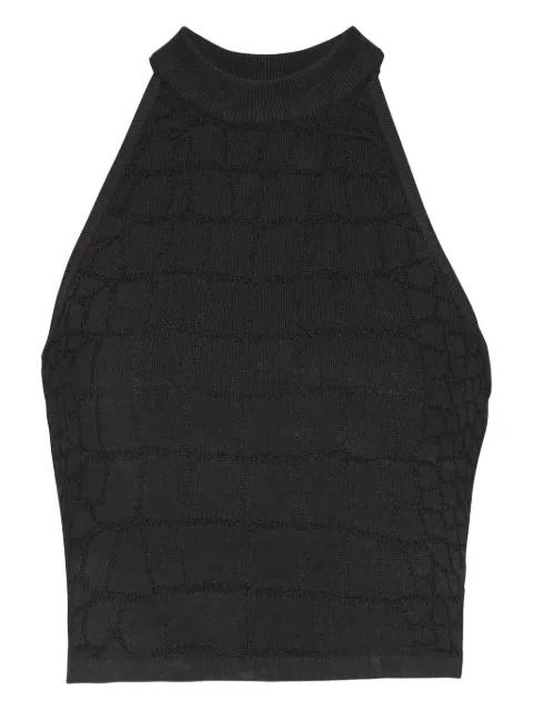 halterneck crocodile-effect top by BALMAIN