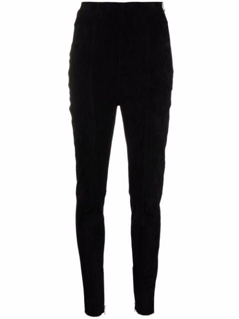 high-waisted corduroy-detail trousers by BALMAIN