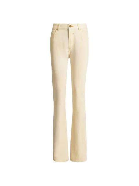 high-waisted faded denim jeans by BALMAIN