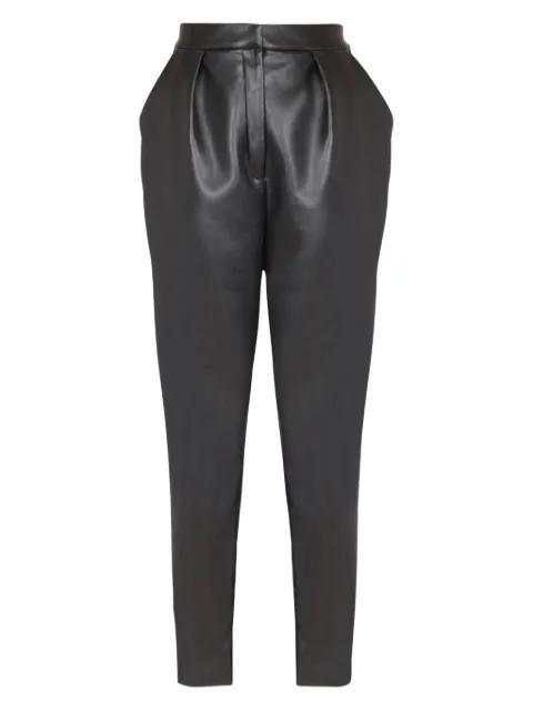 high-waisted faux leather trousers by BALMAIN