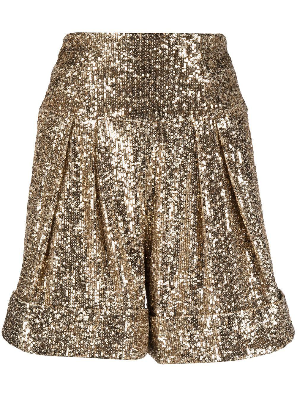 high-waisted sequinned shorts by BALMAIN