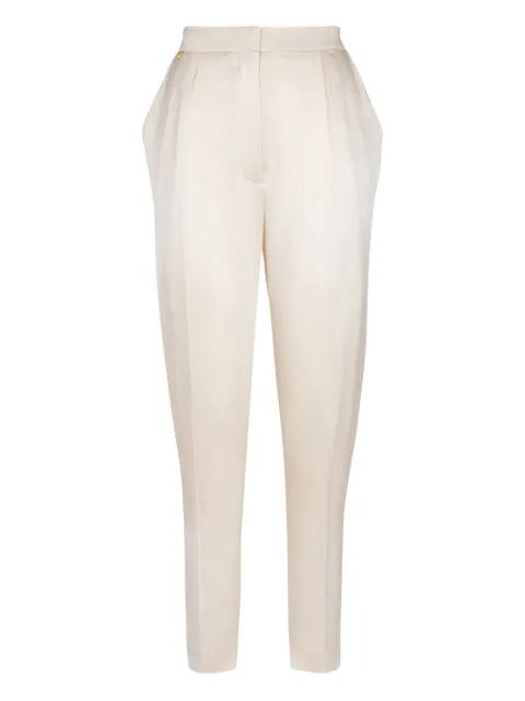 high-waisted silk trousers by BALMAIN