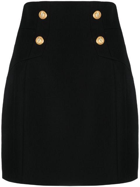 high-waisted wool miniskirt by BALMAIN