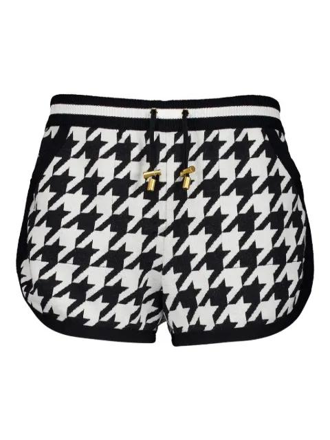 houndstooth knit shorts by BALMAIN
