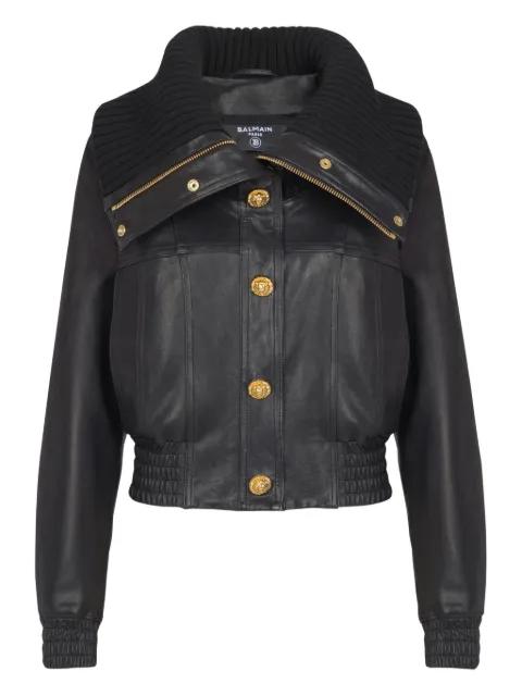 knit-collar button jacket by BALMAIN