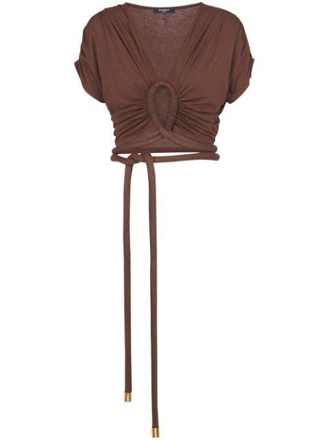 knotted cropped top by BALMAIN