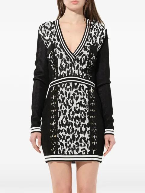 lace-up leopard-print dress by BALMAIN