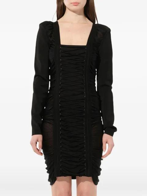 lace-up ruched mini dress by BALMAIN