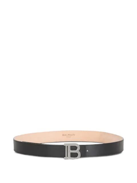 leather B-buckle belt by BALMAIN