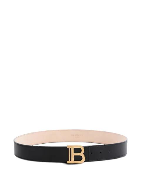 leather B-buckle belt by BALMAIN