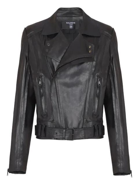 leather biker jacket by BALMAIN