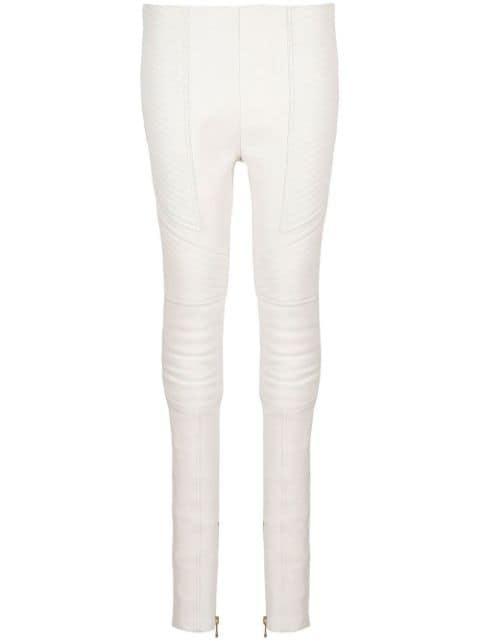 leather skinny trousers by BALMAIN