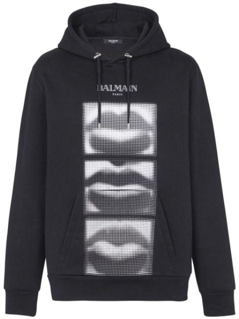 lips print hoodie by BALMAIN