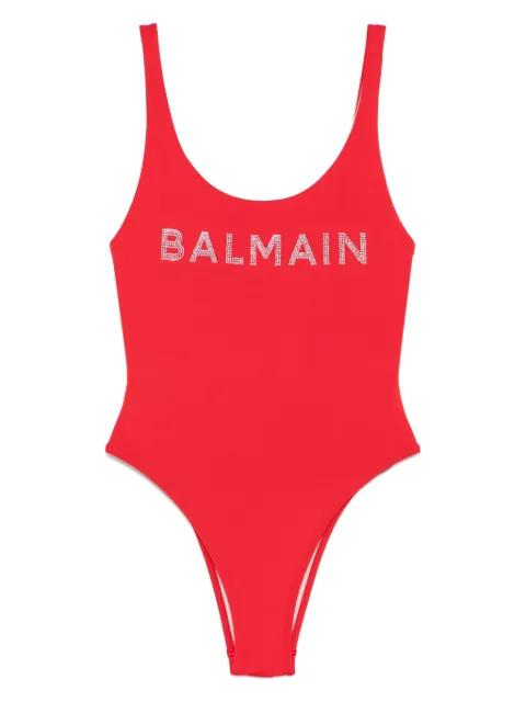 logo-appliqué swimsuit by BALMAIN