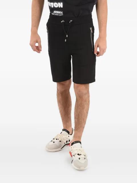 logo-band zip-detail shorts by BALMAIN