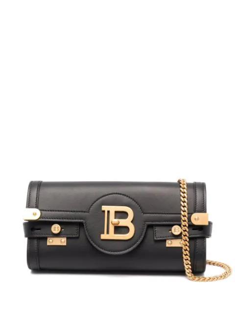 logo-clasp leather clutch by BALMAIN