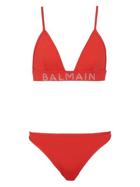 logo-embellished bikini set by BALMAIN