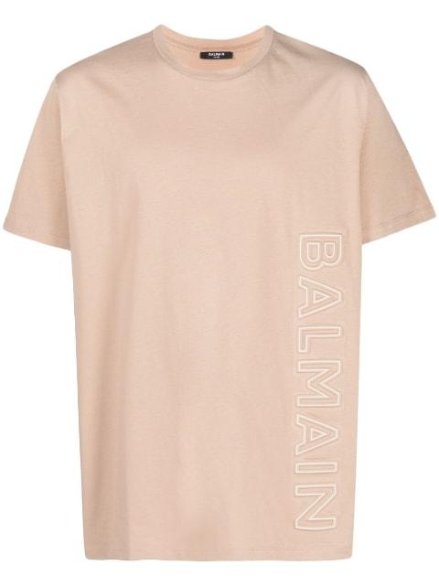 logo-embossed cotton T-shirt by BALMAIN