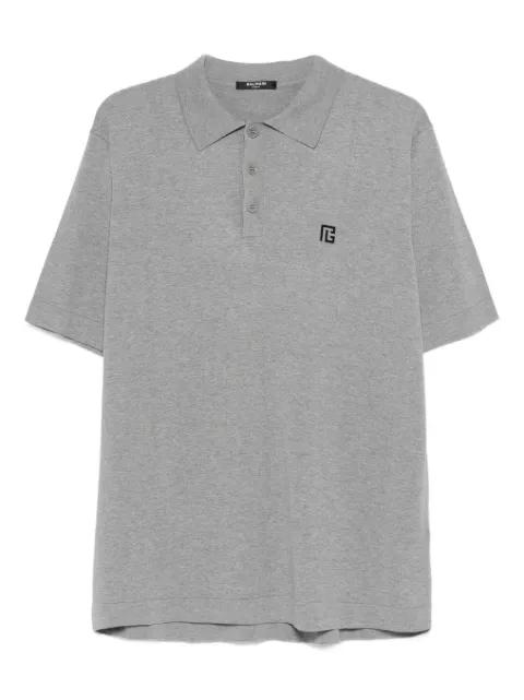 logo-embroidered cotton polo shirt by BALMAIN
