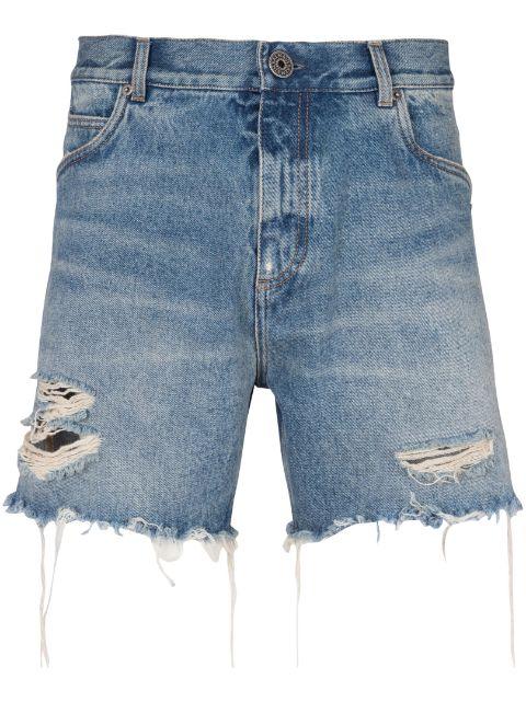 logo-embroidered cotton shorts by BALMAIN