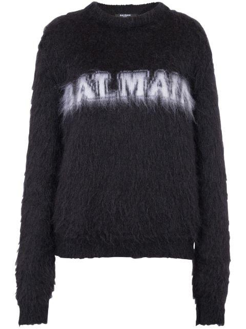 logo-jacquard jumper by BALMAIN
