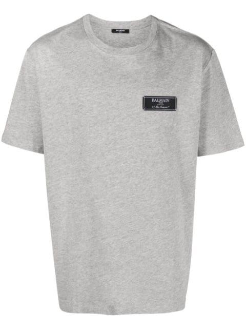 logo-patch mélange T-shirt by BALMAIN