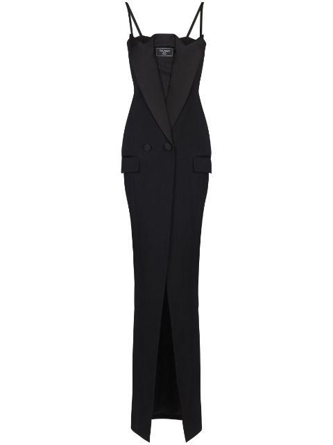 logo-patch maxi dress by BALMAIN